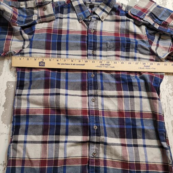 2435 Eddie Bauer Men's LS Flannel Blue Plaid Size Small - Picture 2 of 5